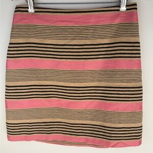 Vintage LOFT Pink and Tan Striped Mini Skirt